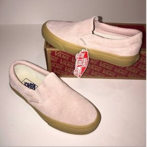 NWT Vans Classic Slip-On (fuzzy suede) light pink